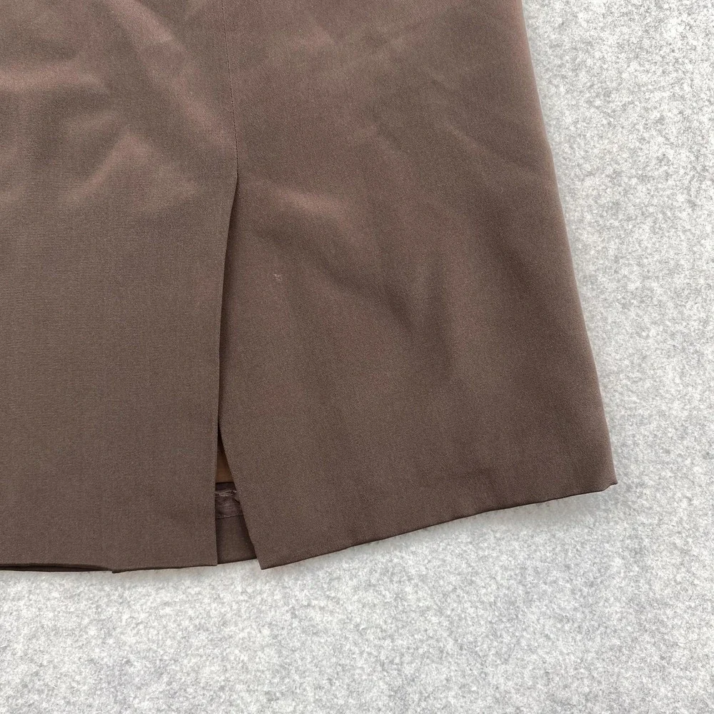 Preston & York Skirt Womens 12 (28 Waist) Brown Silk Satin Pencil Knee Length